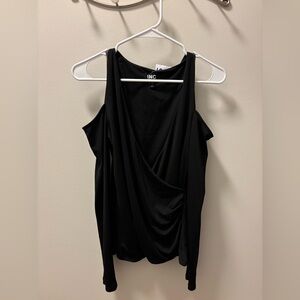 INC International Concepts Women's Elegant Black Drape Top